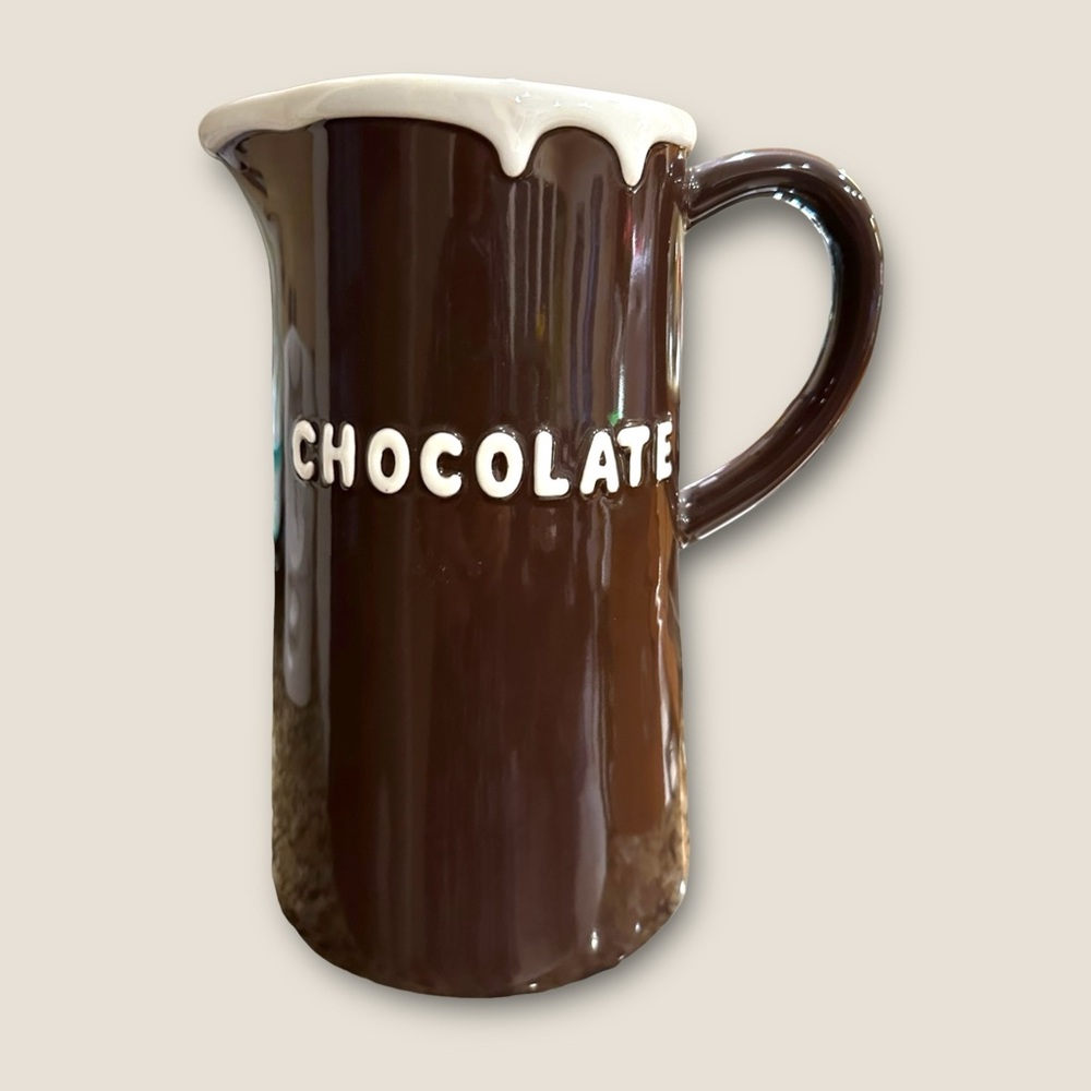 POTTERY BARN CHOCOLATE Pot Full Size Pitcher 9.25" NWOT